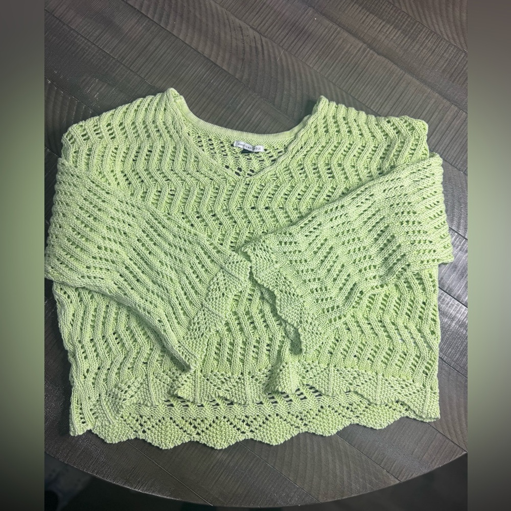 American eagle crochet v neck‎ sweater